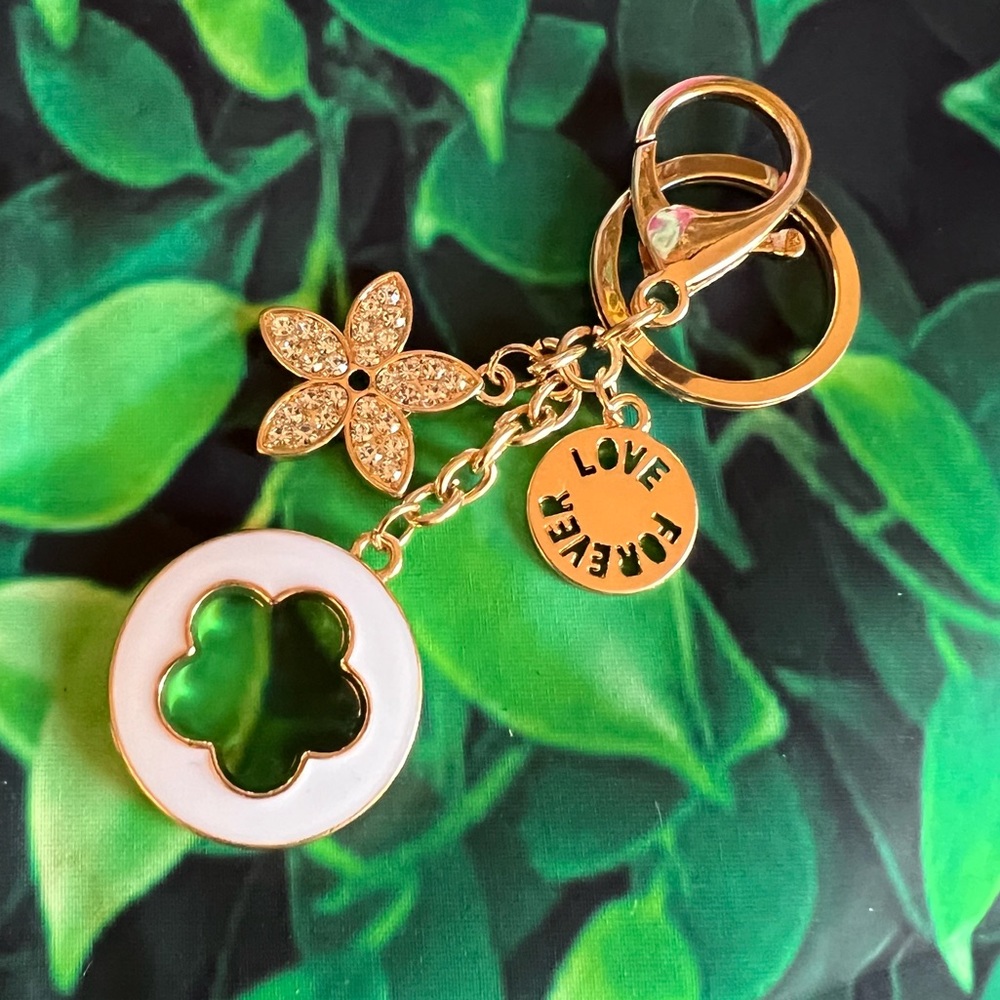 Designer Inspired Enamel & Rhinestone Charm For Purse, Wallet, or Keys -…